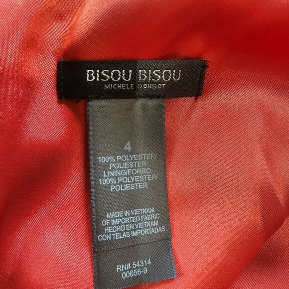 NWT Bisou Bisou Satin Mini Dress Cape Sleeves & Waist Tie Open shoulders sz 4 - Picture 10 of 13